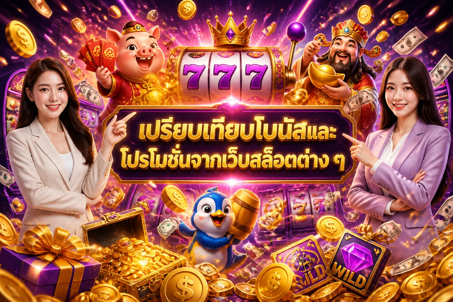 ภาพประกอบหัวข้อ เปรียบเทียบโบนัสและโปรโมชั่นจากเว็บสล็อตต่าง ๆ