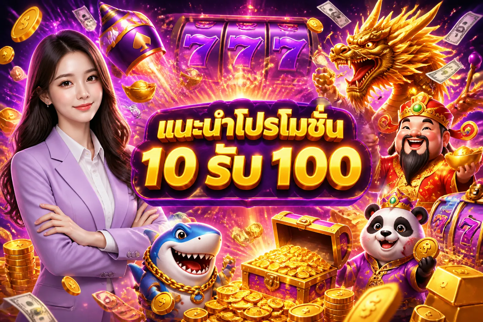 ภาพประกอบหัวข้อ แนะนำโปรโมชั่น 10 รับ 100