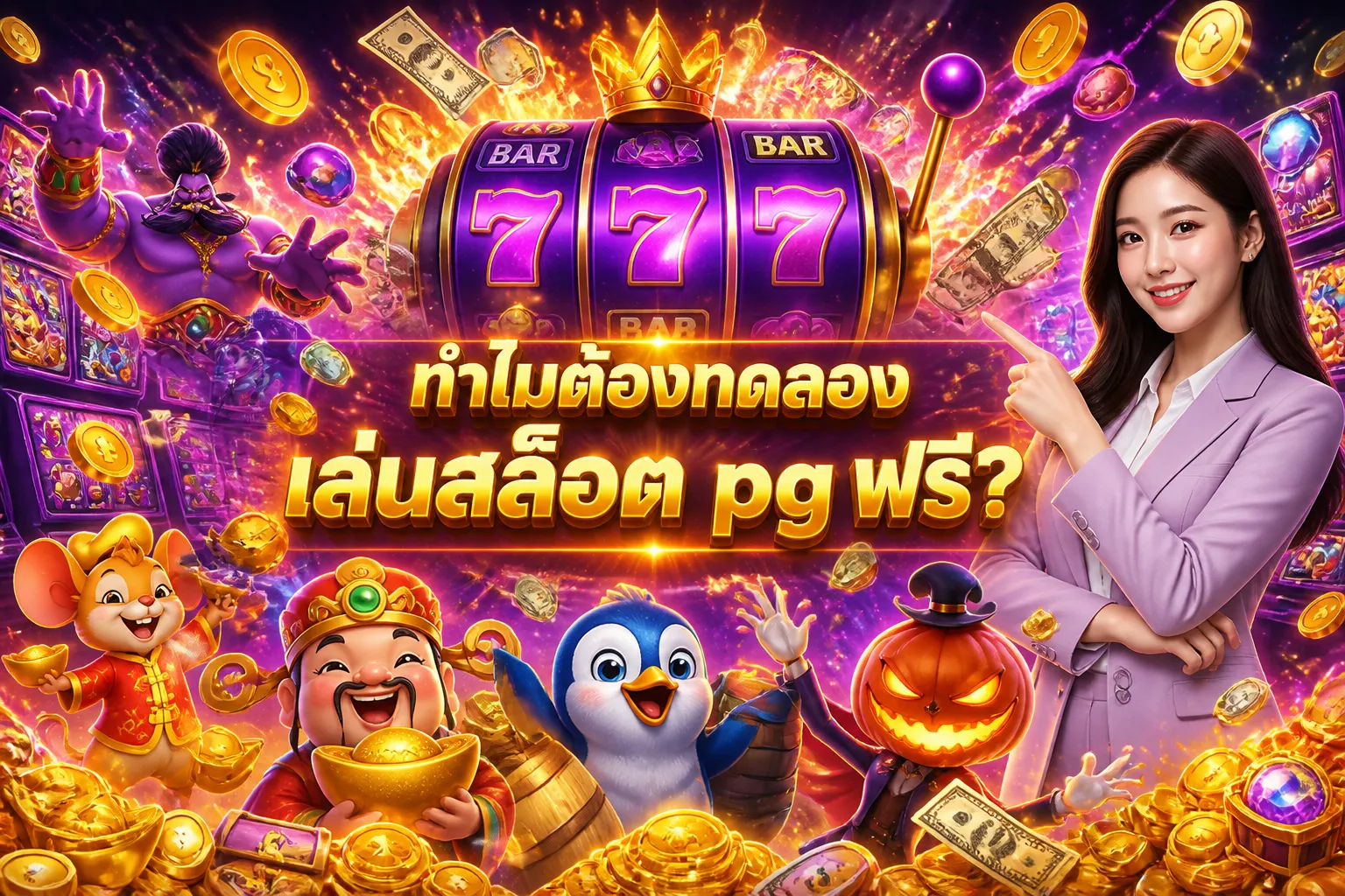 ภาพประกอบหัวข้อ ทำไมต้องทดลองเล่นสล็อต pg ฟรี?